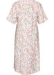 Viscose midi dress with a floral print and ruffle collar, Vanilla, Packshot image number 1