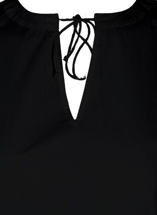 Short cotton dress with an A-line shape, Black, Packshot image number 2