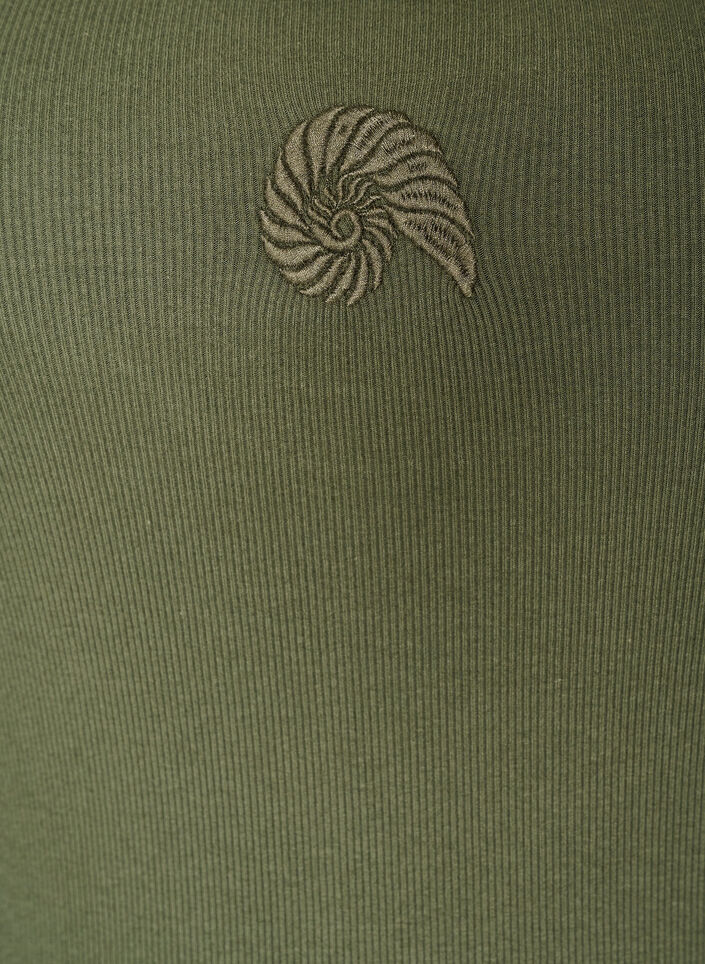 Fitted top with motif, Green, Packshot image number 2