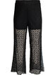 Sheer wide-leg lace trousers, Black, Packshot image number 0