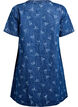 Short denim dress with an A-line cut and floral pattern, Blue, Packshot image number 1