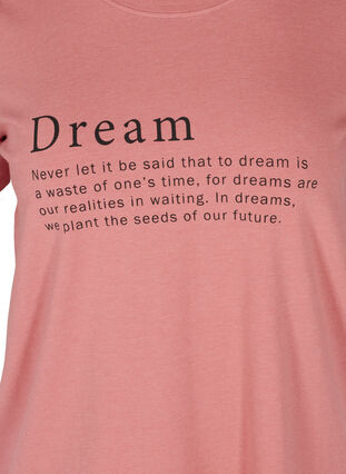 Short-sleeved nightshirt with print, Dusty Rose Mélange, Packshot image number 2