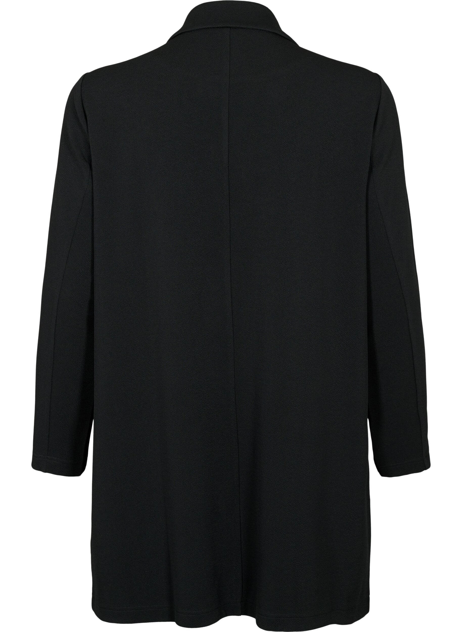 Zizzifashion Long blazer with pockets, Black, Packshot image number 1