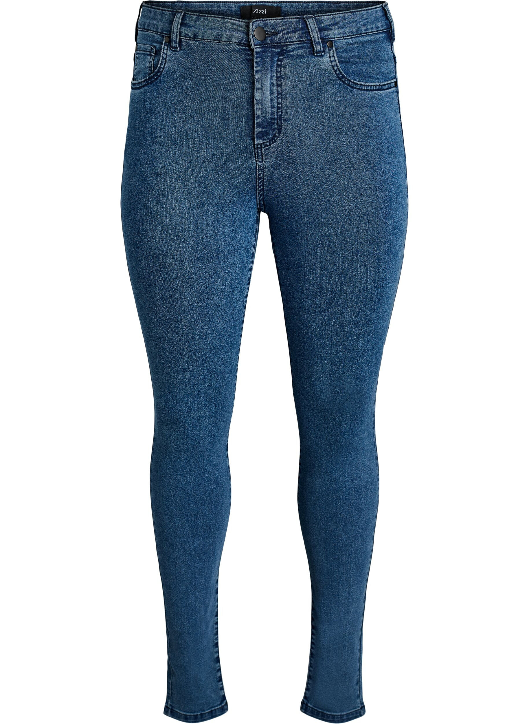 Zizzifashion Amy high-waisted super slim fit jeans, Blue, Packshot image number 0