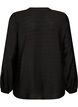Viscose shirt with embroidered sleeves, Black, Packshot image number 1