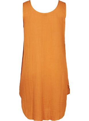 Sleeveless cotton dress in an A-line cut, Mustard As sample, Packshot image number 1