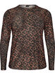 Mesh blouse with print, Brown, Packshot image number 0