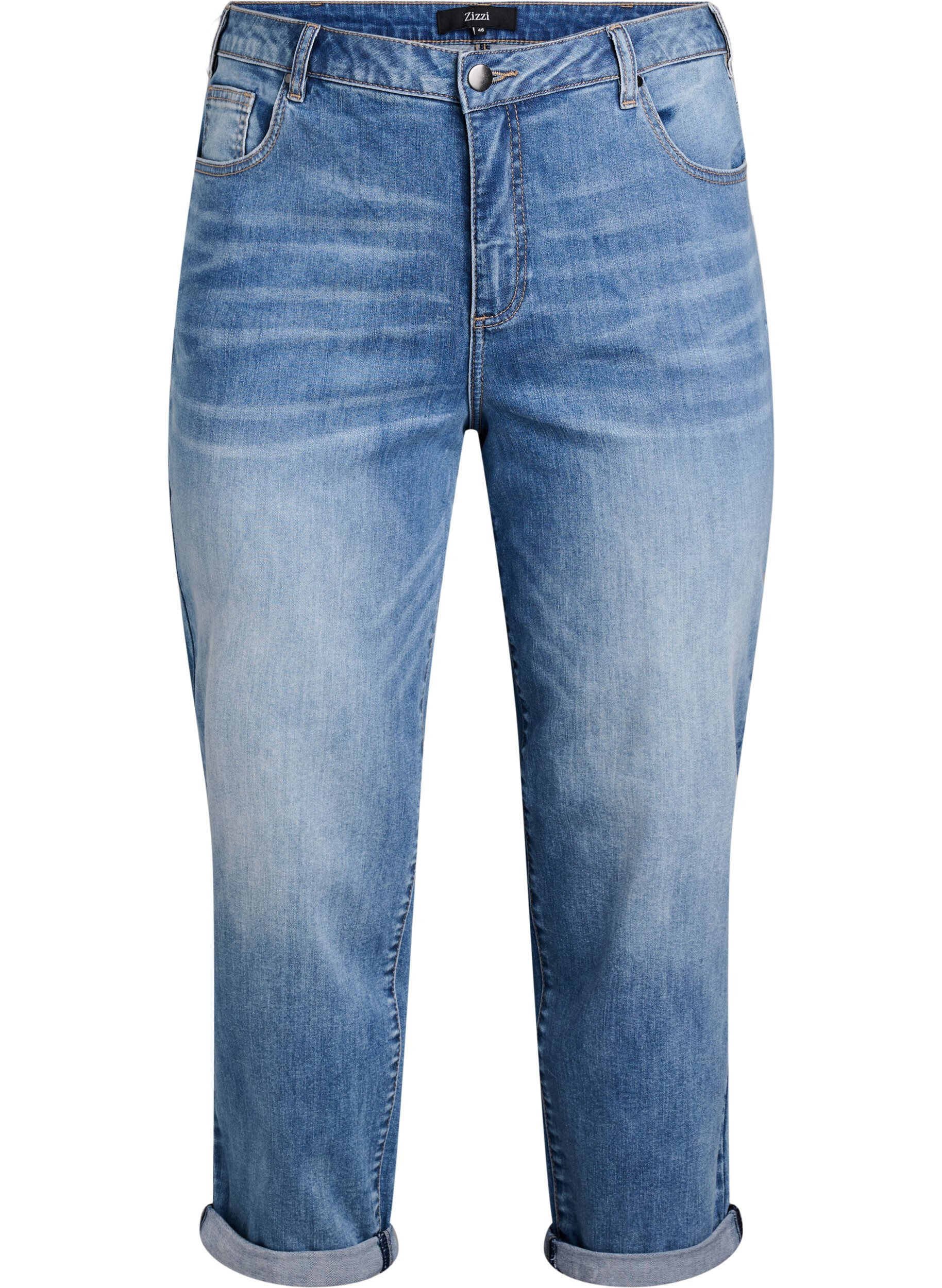 7/8 jeans with turn-ups and a high waist