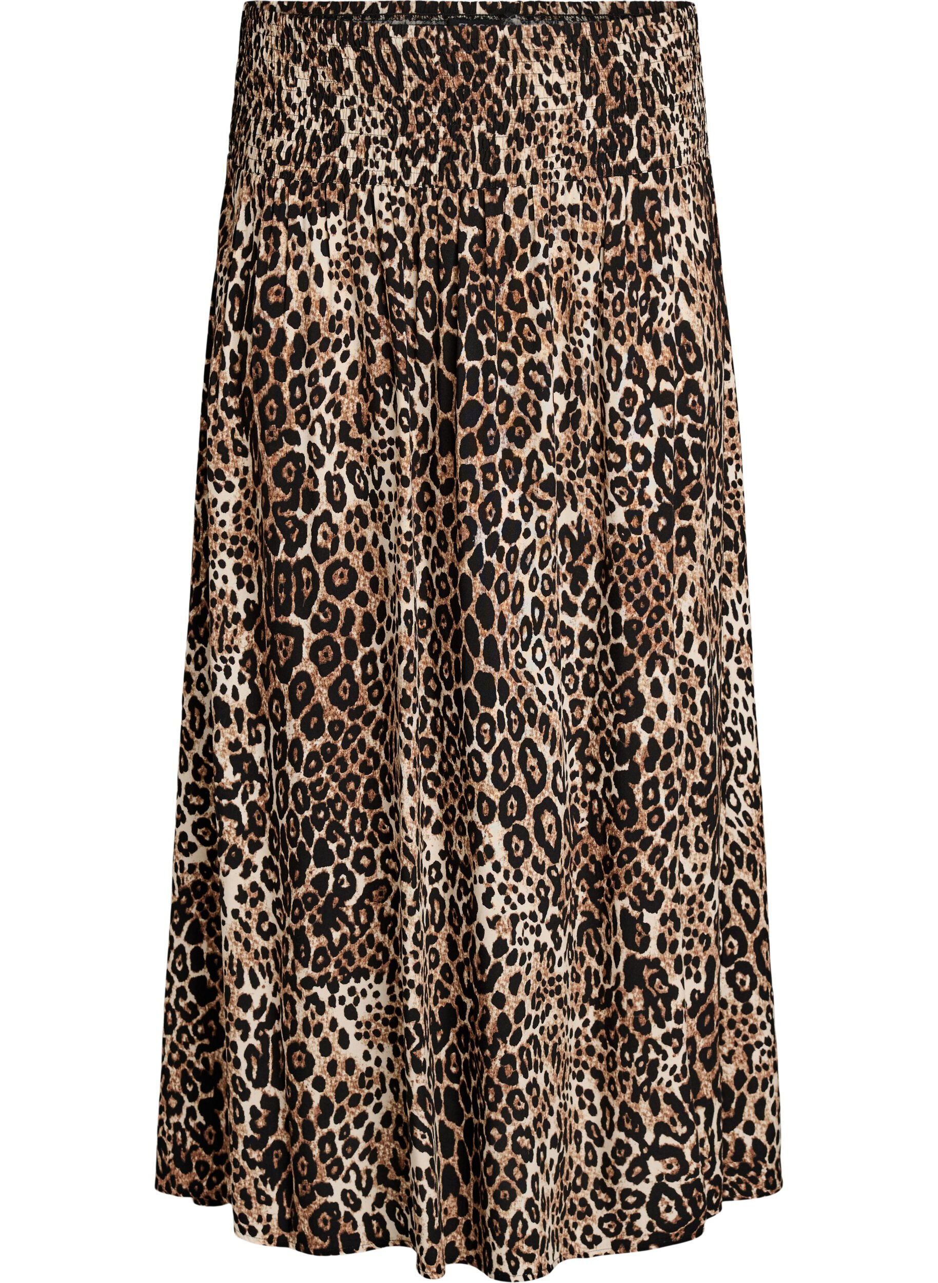 FLASH - Viscose maxi skirt with smocking