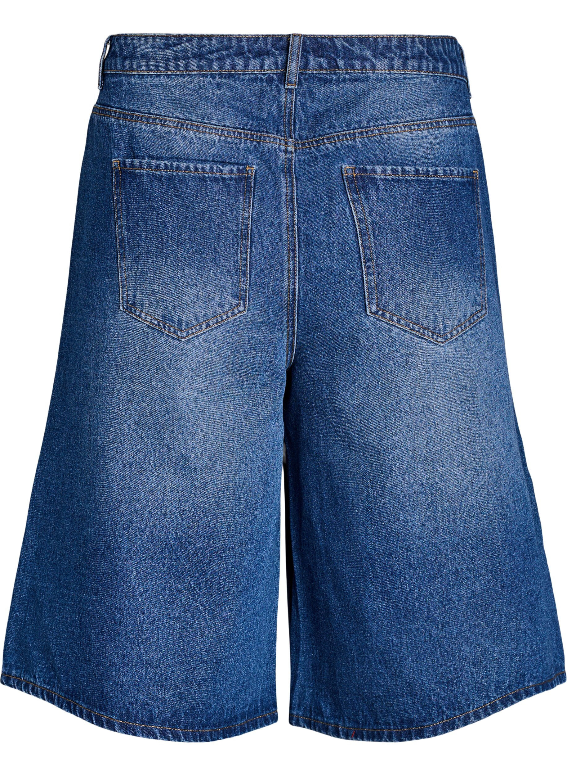 Zizzifashion High-waisted denim shorts, Blue, Packshot image number 1