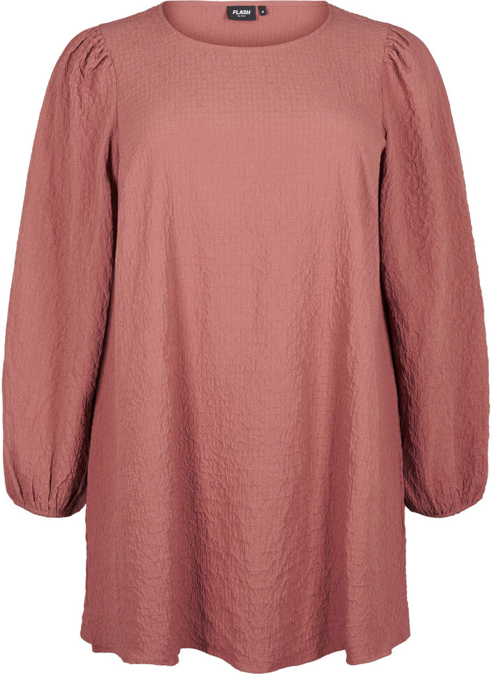 FLASH - Long-sleeved tunic with a round neck, Brown, Packshot image number 0