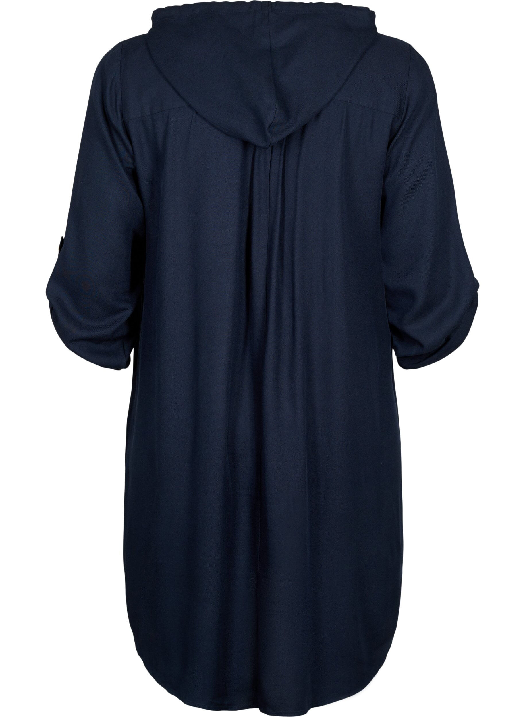 Zizzifashion Viscose tunic with hood, Navy Blazer, Packshot image number 1
