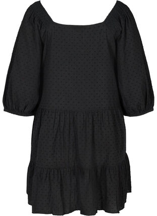 Dress with 3/4 sleeves and A-line, Black, Packshot image number 1
