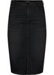 Denim midi skirt with slits, Black, Packshot image number 0