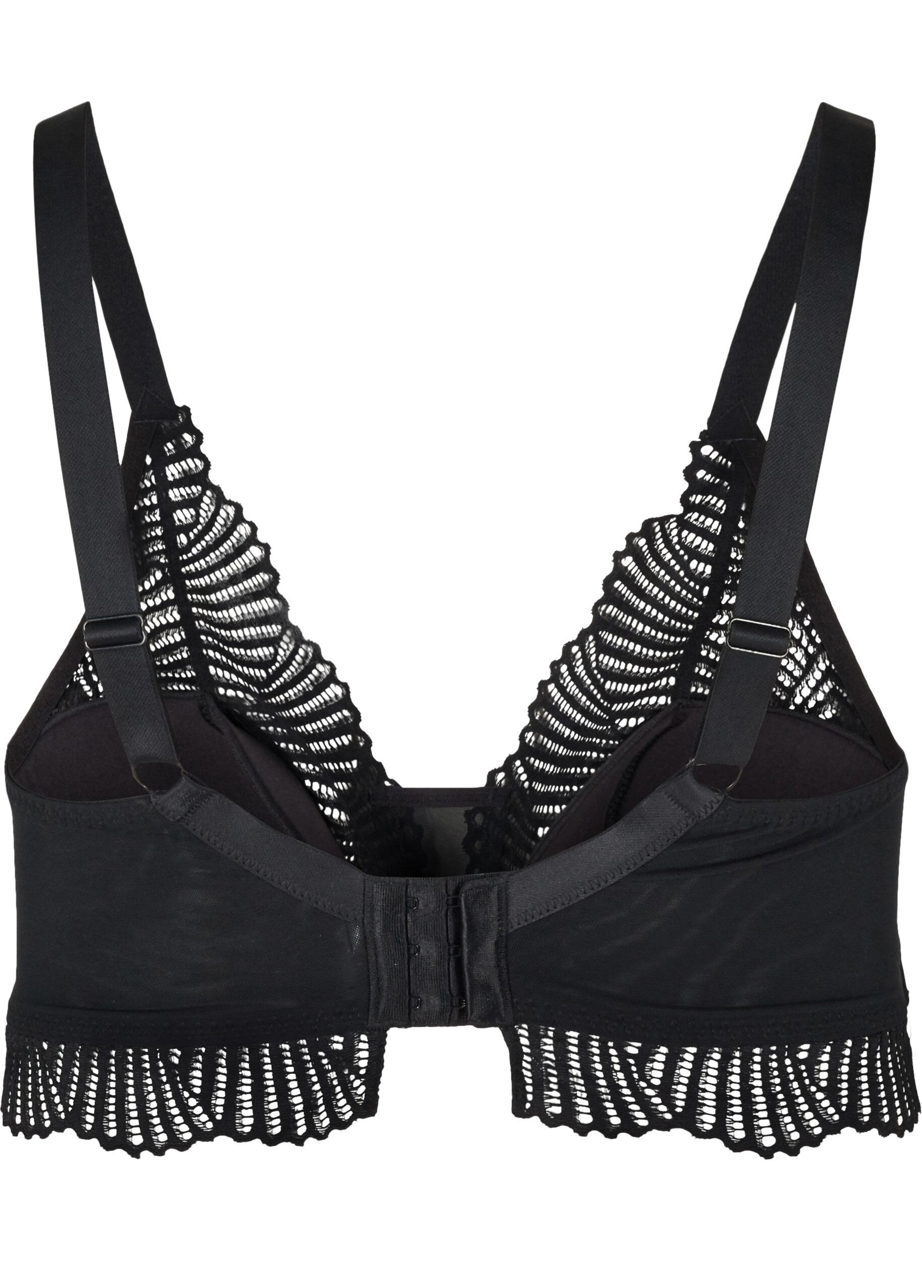 Zizzifashion Soft padded, lacy bra, Black, Packshot image number 1