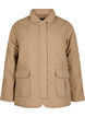 Quilted jacket with collar and pockets, Brown, Packshot image number 0