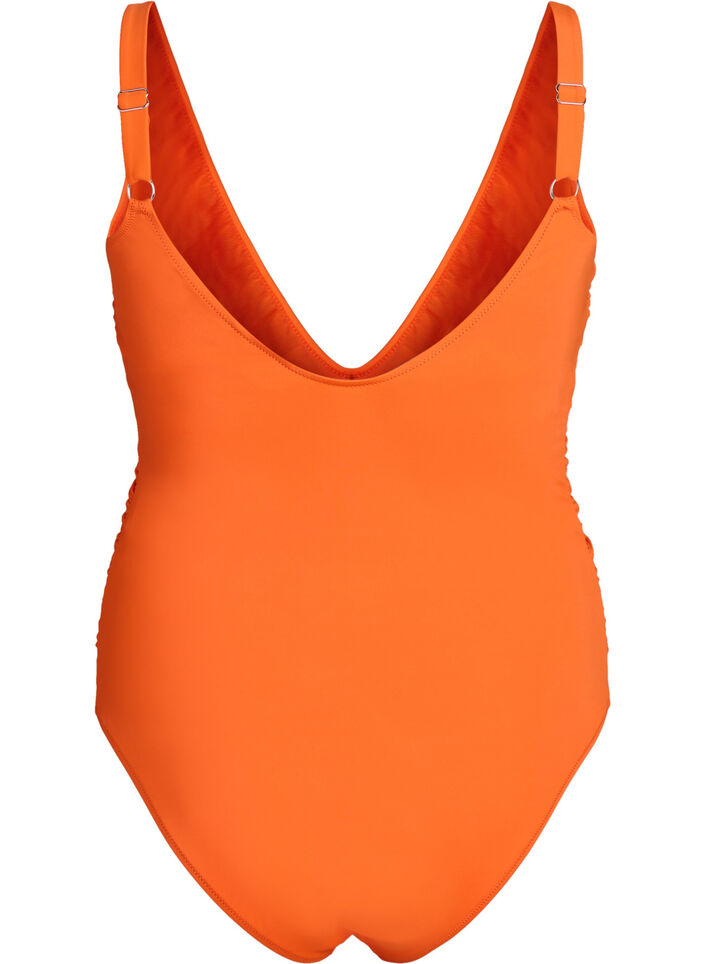 Swimsuit with ruffles and removable inserts, Orange, Packshot image number 1