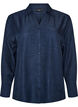 Loose shirt with V-neck, Blue, Packshot image number 0