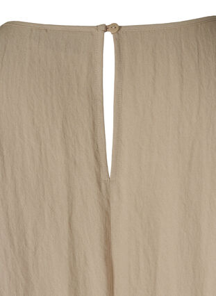 Short-sleeved viscose blouse with round neck, Light Taupe, Packshot image number 3