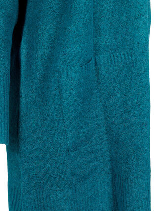 Ribbed Knit Cardigan with Pockets, Deep Lake Mel., Packshot image number 3