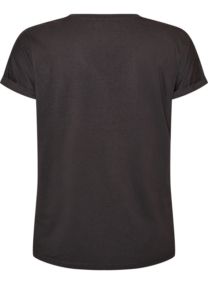 Cotton T-shirt with gold foil print, Dark Grey, Packshot image number 1