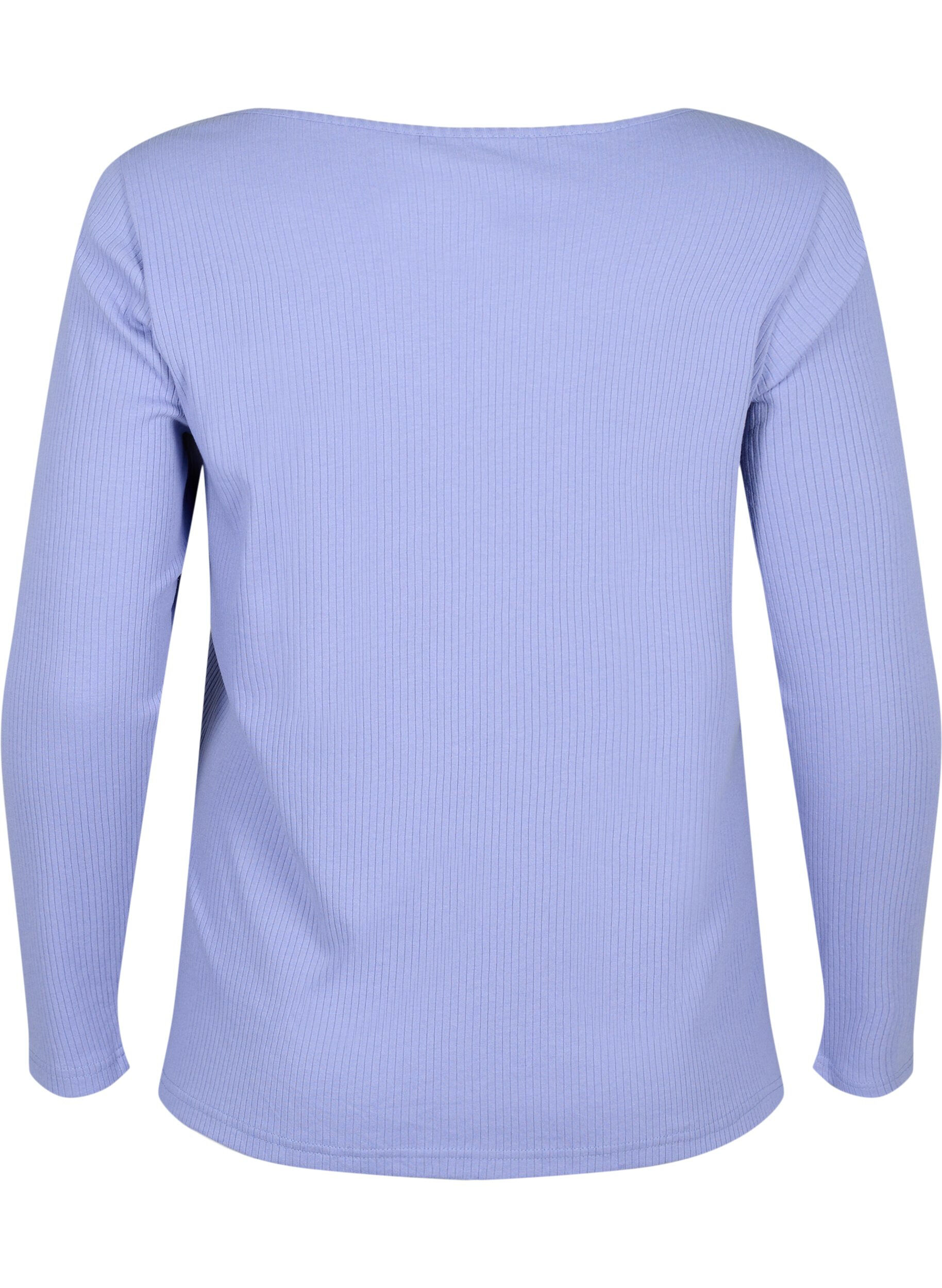 Zizzifashion Long-sleeved t-shirt with asymmetrical cut, Lavender Violet, Packshot image number 1
