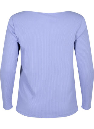 Long-sleeved t-shirt with asymmetrical cut, Lavender Violet, Packshot image number 1