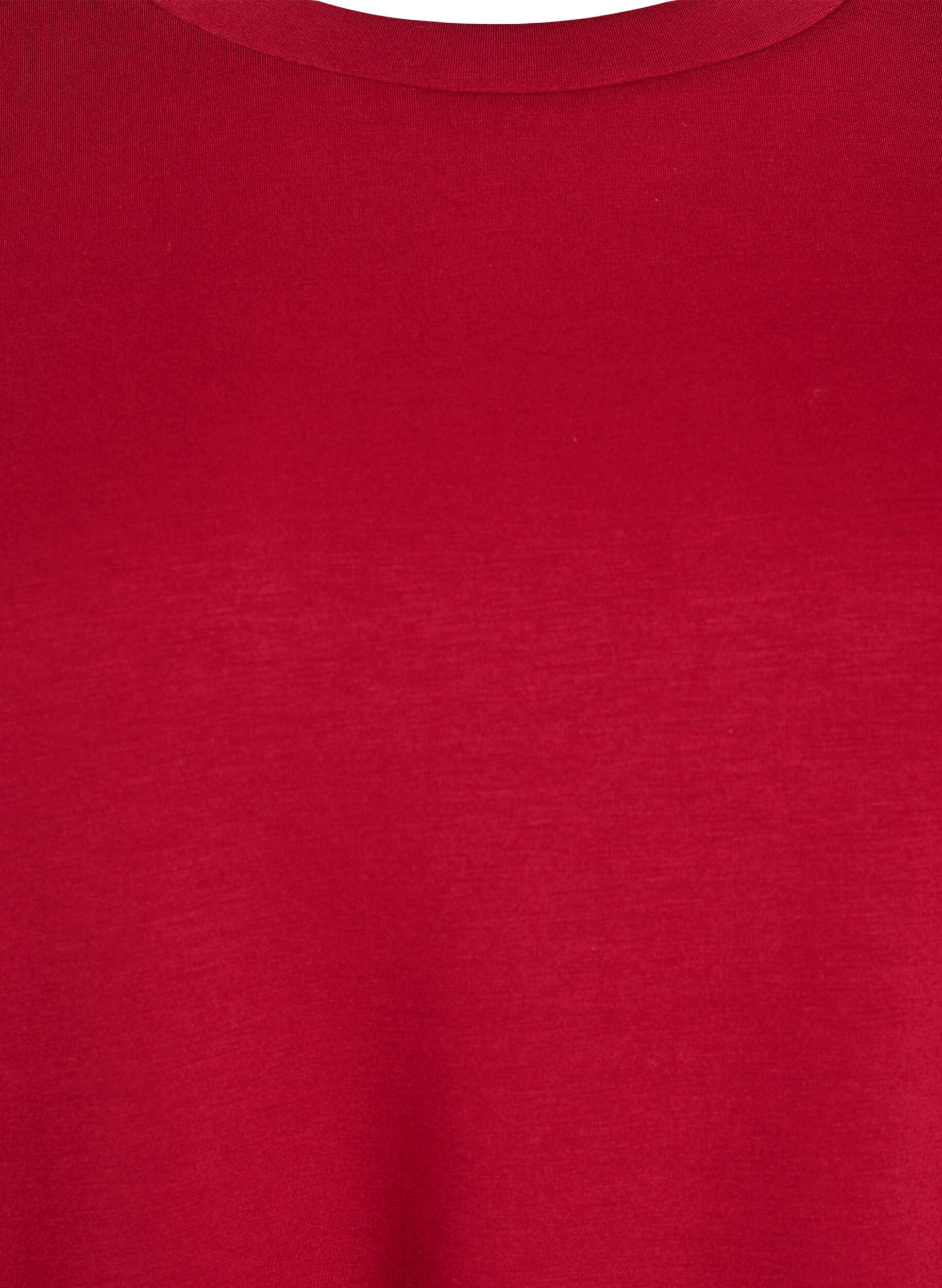 Zizzifashion Short loose-fit t-shirt in a modal blend, Red, Packshot image number 2