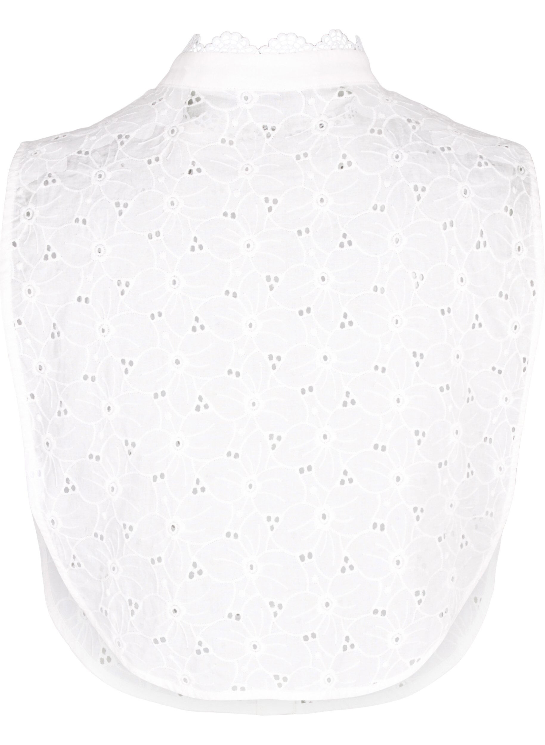 Zizzifashion Collar in broderie anglaise, Bright White, Packshot image number 1