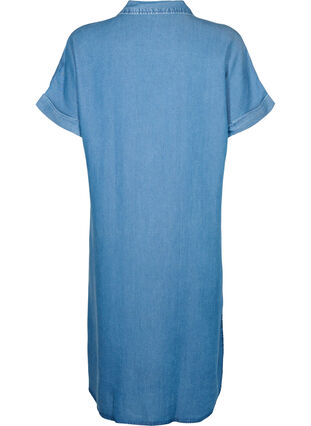 Short sleeve shirt dress in lyocell (TENCEL™), Medium Blue Denim, Packshot image number 1