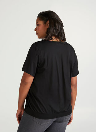 Top with short sleeves, Black, Model image number 1