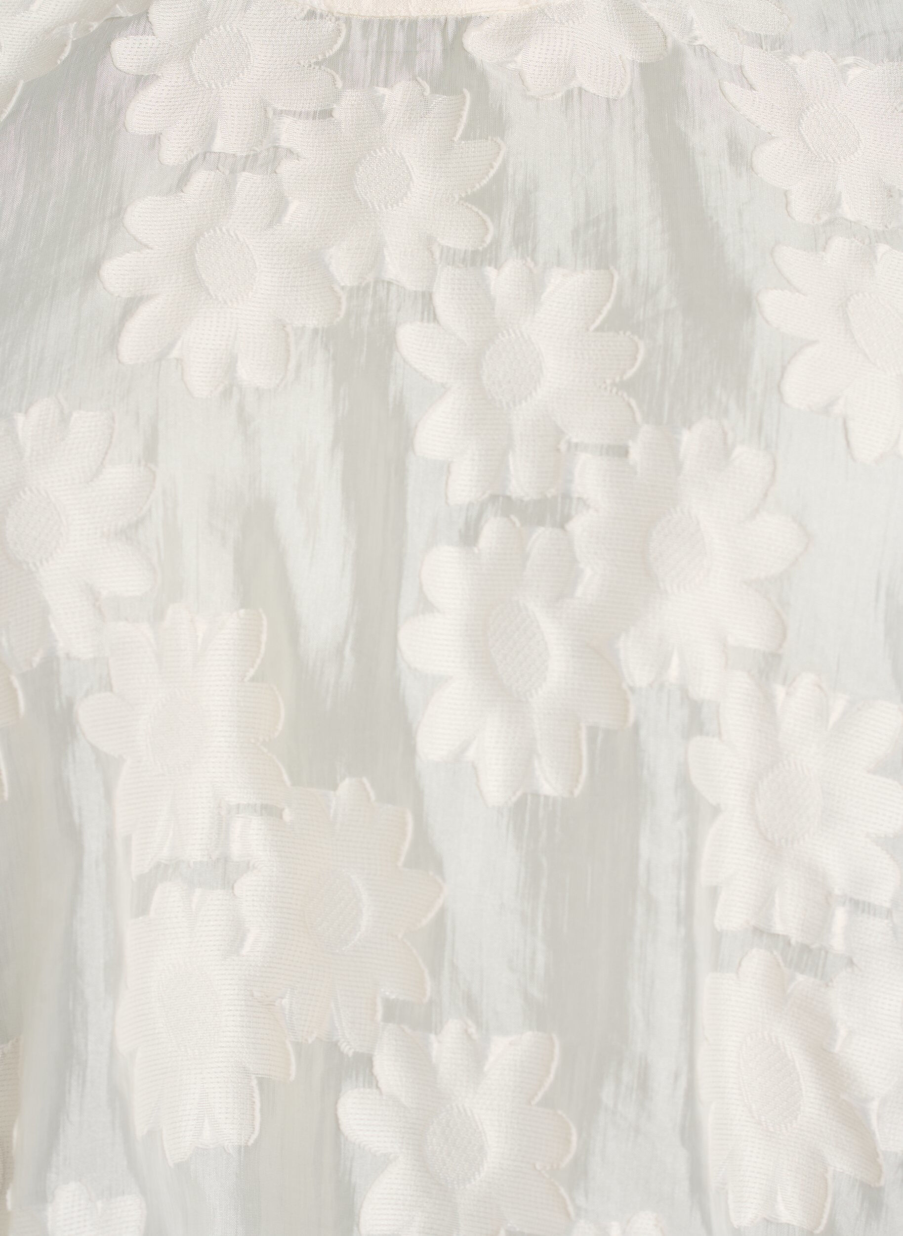 Zizzifashion Sleeveless top in jacquard with a floral texture, Vanilla, Packshot image number 2