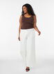Solid color basic top in cotton, Brown, Model image number 1