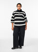 Knitted sweater with high neck and zipper, Black, Model image number 1