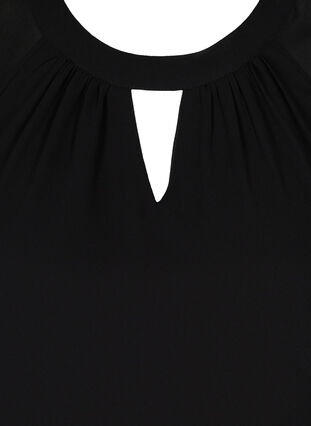 Blouse with 3/4 length sleeves and jewels at the hem, Black, Packshot image number 2