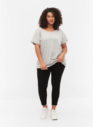 Melange cotton t-shirt, Light Grey Melange, Model image number 2