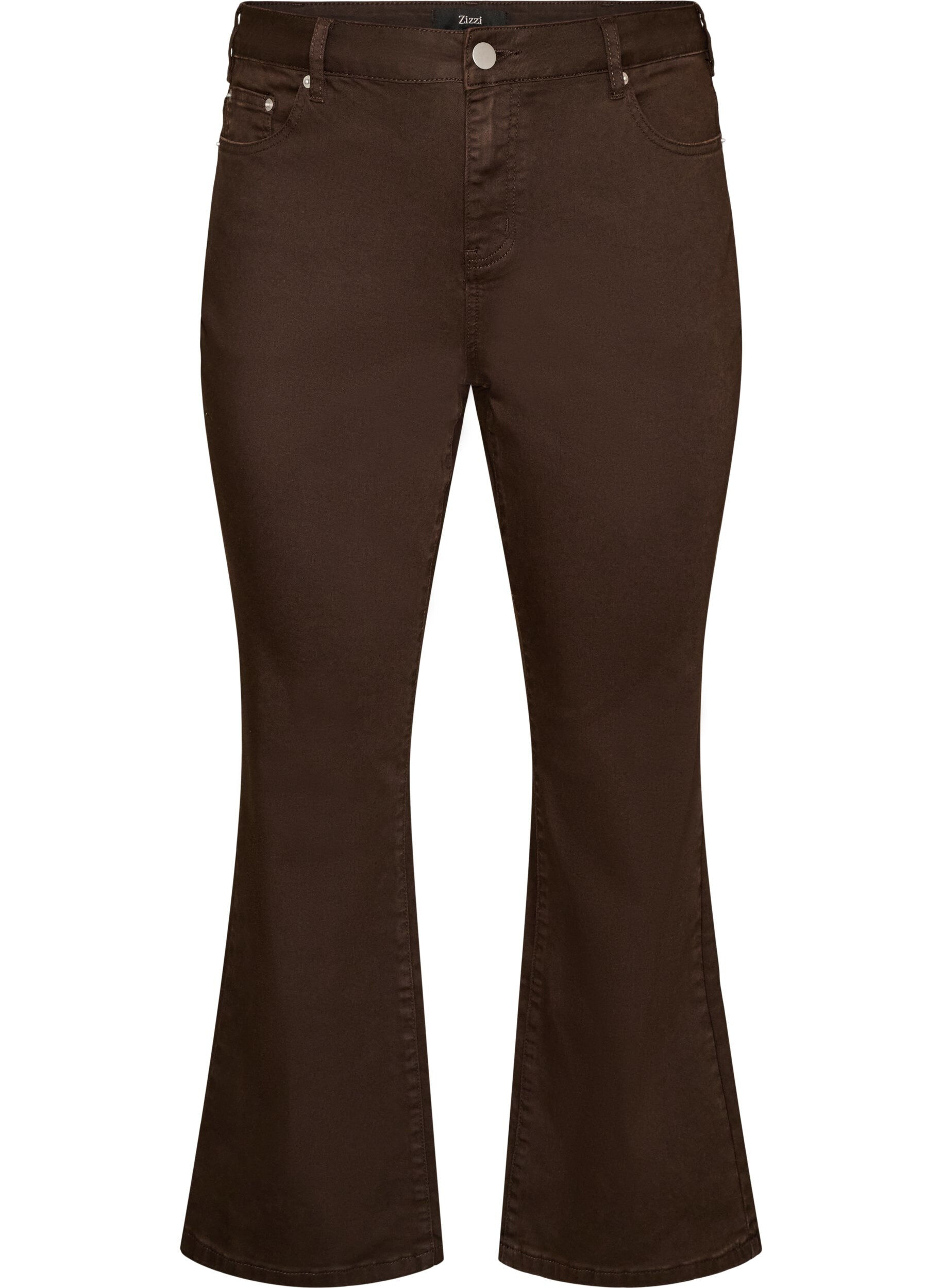 ZizzifashionEllen bootcut jeans in coloured denim, Brown, Packshot image number 0