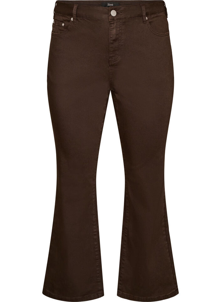 Ellen bootcut jeans in coloured denim, Brown, Packshot image number 0
