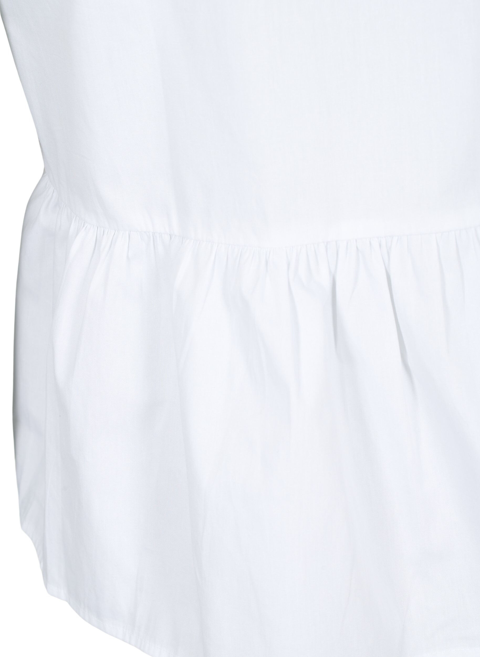 Zizzifashion Sleeveless top with pin-tuck and ruffle details, White, Packshot image number 3