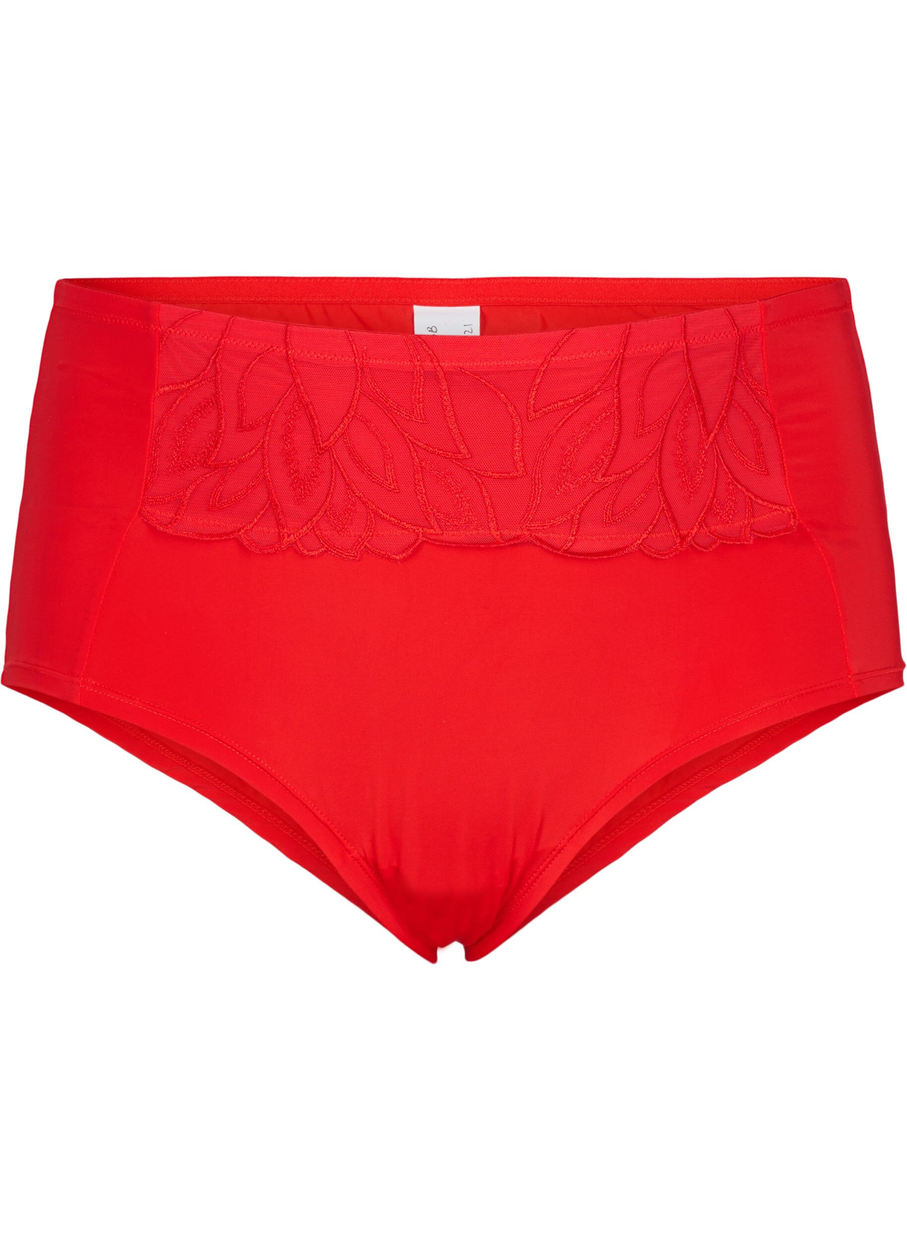 Zizzifashion Lace hipster with regular waist, Salsa, Packshot image number 0