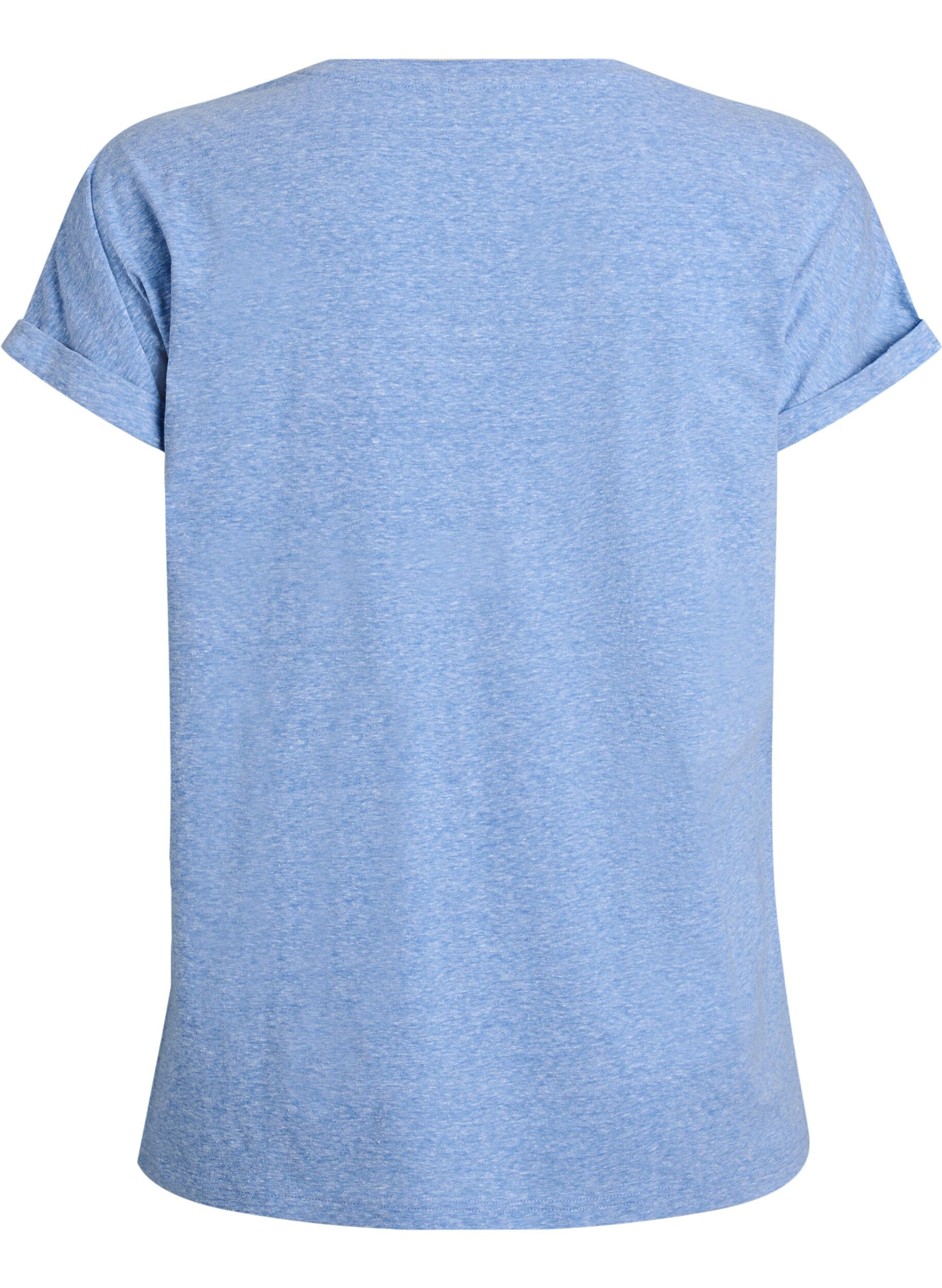 Zizzifashion Melange t-shirt with short sleeves, Blue, Packshot image number 1