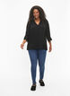 Viscose shirt with v-neckline, Black, Model image number 2