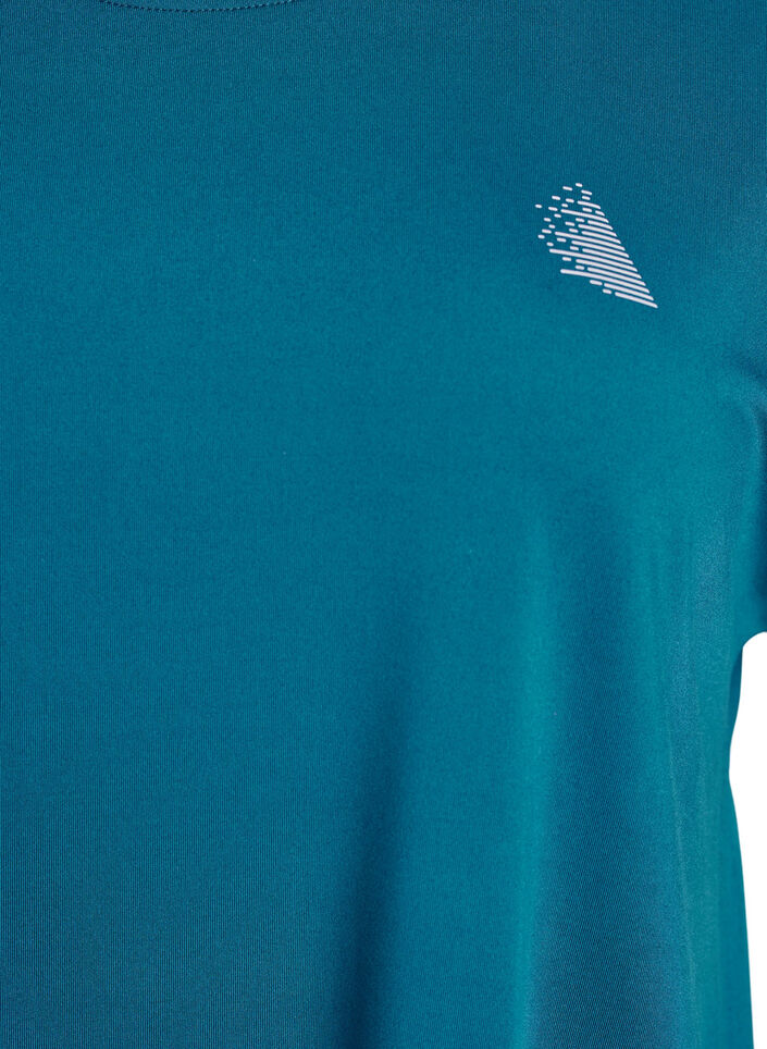 Long workout T-shirt, Petrol, Packshot image number 2