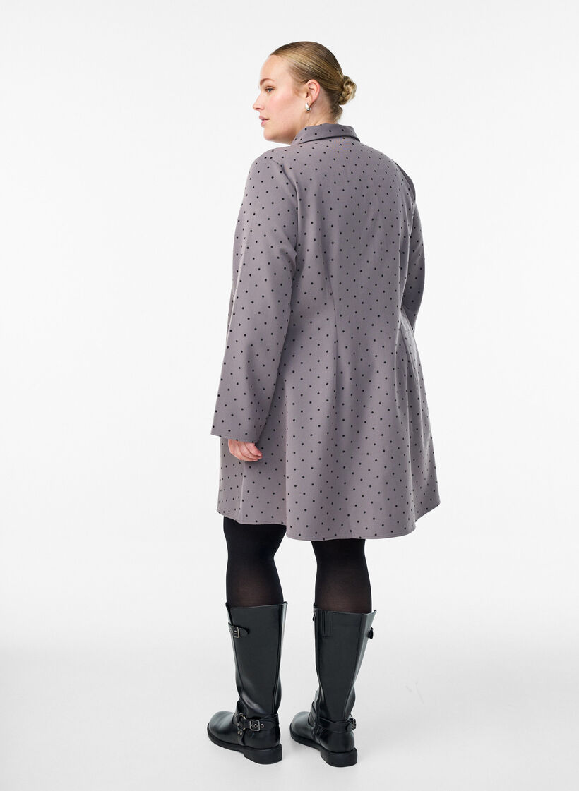 Short A-line dress with long sleeves, Grey, Model image number 2