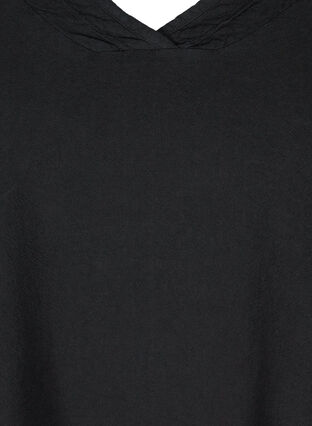 Short-sleeved blouse in cotton, Black, Packshot image number 2