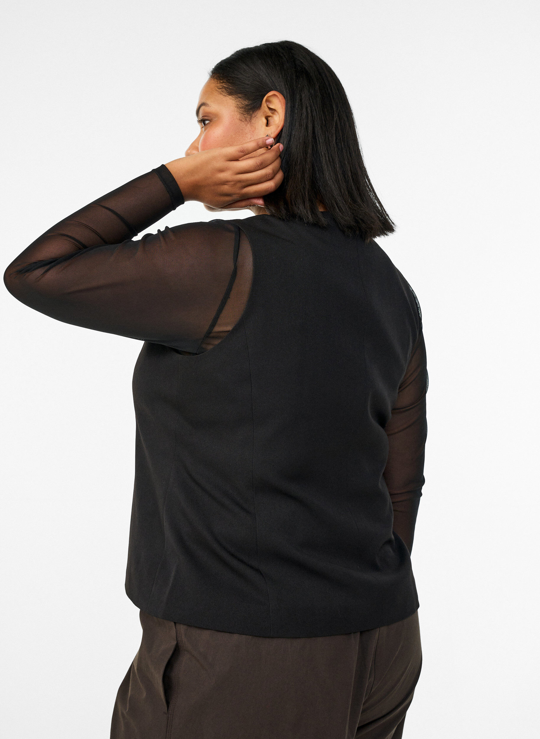 ZizzifashionWaistcoat with button closure, Black, Model image number 2