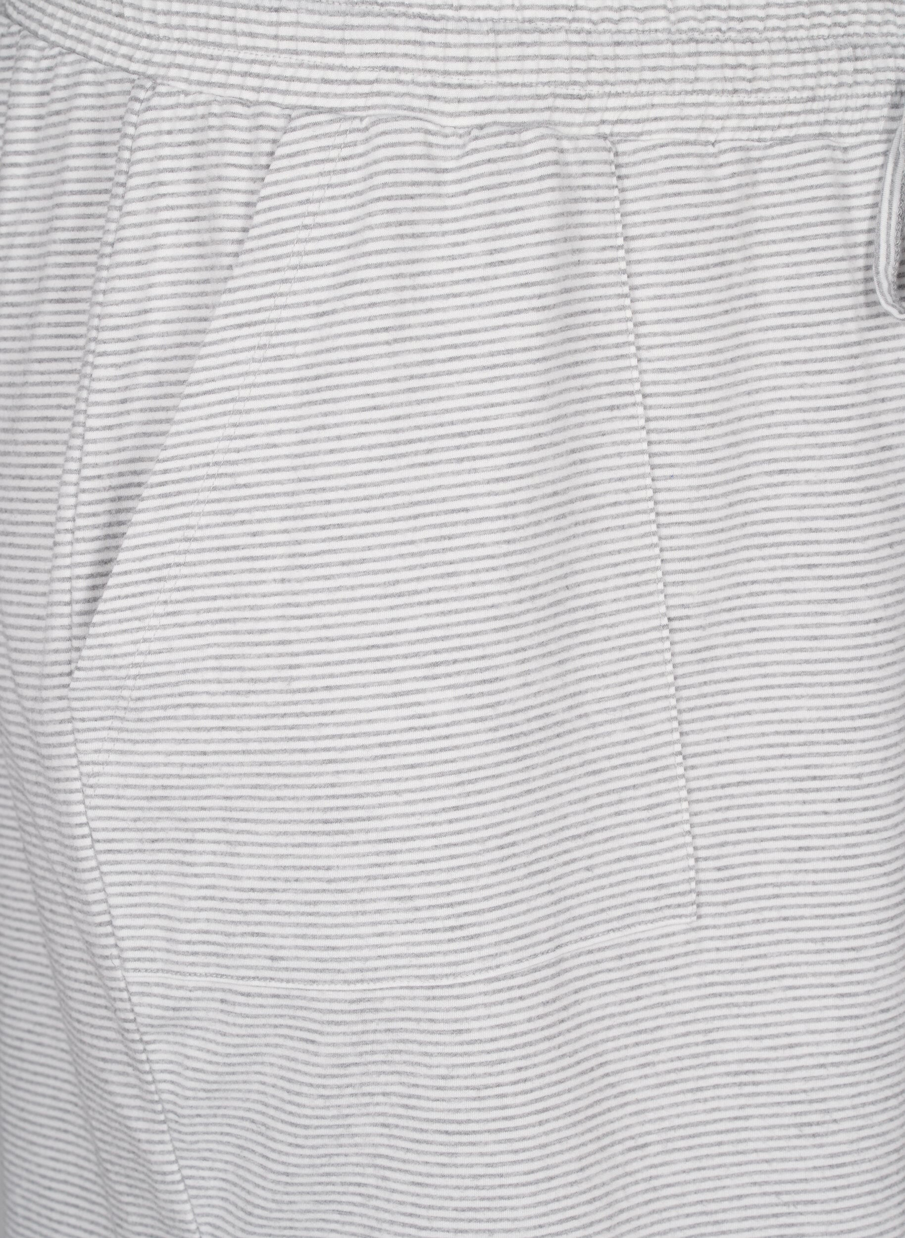 Zizzifashion Striped high-waisted pyjama shorts, LGM Stripe, Packshot image number 2