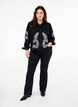 Loose cotton shirt with embroidery, Black, Model image number 2