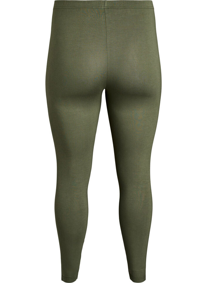 Basic leggings with extra length, Green, Packshot image number 1