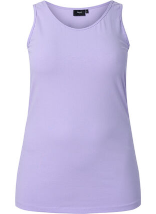 Solid color basic top in cotton, Lavender, Packshot image number 0